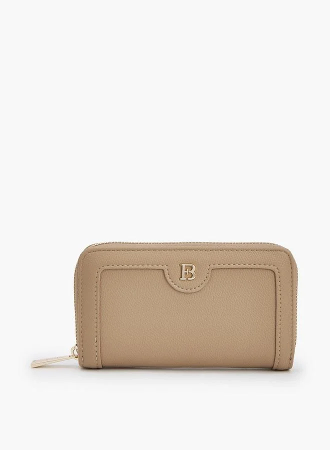 Textured Wallet With Zip Closure